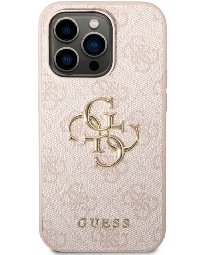 Калъф Guess - PU 4G Metal Logo, iPhone 14 Pro Max, розов - 1