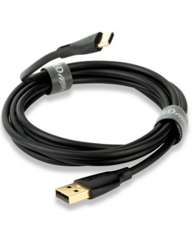  Кабел QED - Connect QE8184, USB-C/USB-A, 0.75m, черен - 1