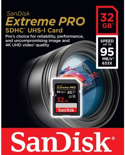 Карта памет SanDisk - Extreme PRO, 32GB, SDHC, Class10 - 4