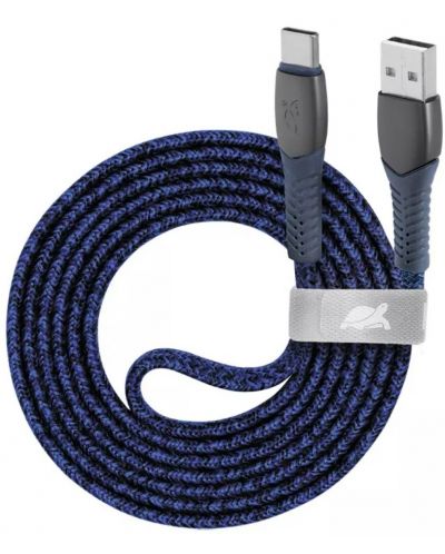 Кабел Rivacase - PS6102BL12, USB-C/USB-А, 1.2 m, син - 1