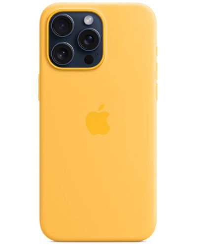 Калъф Apple - Silicone, iPhone 15 Pro Max, MagSafe, Sunshine - 1