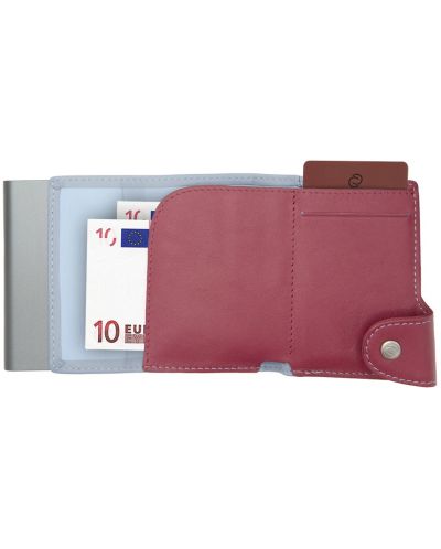 Картодържател C-Secure - портфейл и монетник, синьо и розово - 2