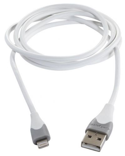 Кабел Energizer - C610LGWH, USB-A/Lightning, 1.2 m, бял/сив - 2