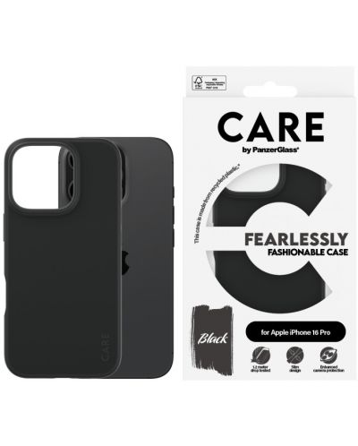 Калъф CARE - Fashionable, iPhone 16 Pro, черен - 1