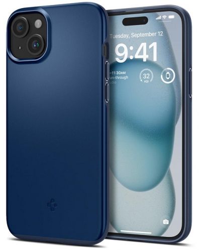 Калъф Spigen - Thin Fit, iPhone 15, Navy Blue - 1