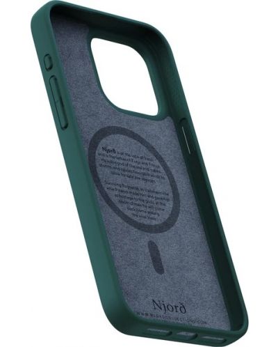 Калъф Njord - Salmon Leather MagSafe, iPhone 15 Pro Max, зелен - 7