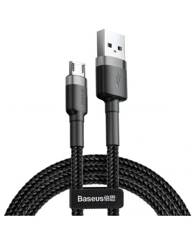 Кабел Baseus - Cafule, USB-A/Micro USB, 2 m, черен - 1