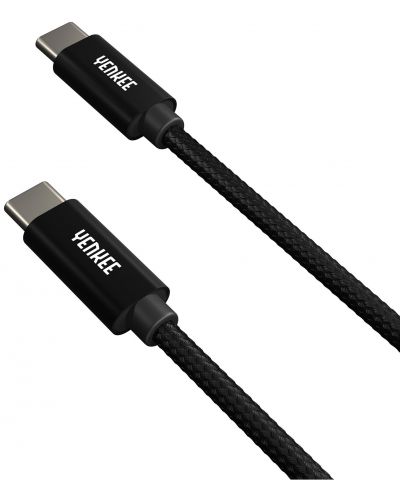 Кабел Yenkee - 2075100312, USB-C/USB-C, 1 m, черен - 2