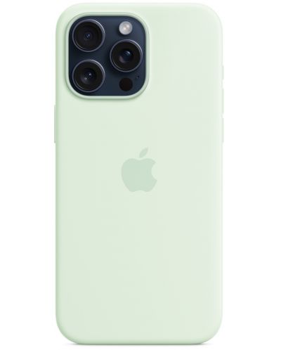 Калъф Apple - Silicone, iPhone 15 Pro Max, MagSafe, Soft Mint - 1
