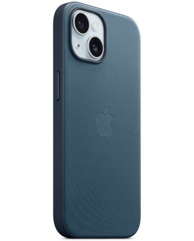 Калъф Apple - FineWoven MagSafe, iPhone 15, Pacific Blue - 2