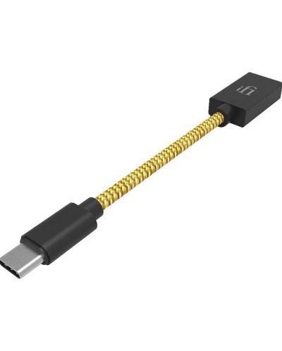 Кабел iFi Audio - USB/USB-C OTG, 12 cm, жълт/черен - 1