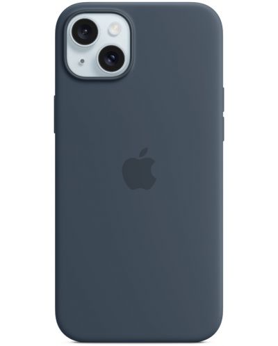 Калъф Apple - Silicone MagSafe, iPhone 15 Plus, Storm Blue - 1