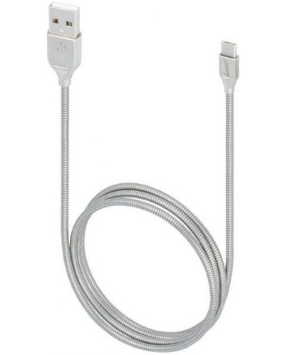Кабел Forever - Beeyo Zinc, USB/USB-C, 1 m, сив - 1