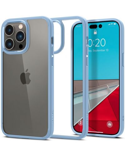 Калъф Spigen - Crystal Hybrid, iPhone 14 Pro, Sierra blue - 1
