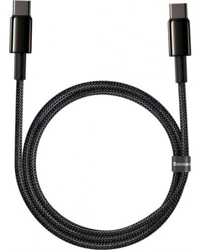 Кабел Baseus - Tungsten, USB-C/USB-C, 1 m, черен - 2