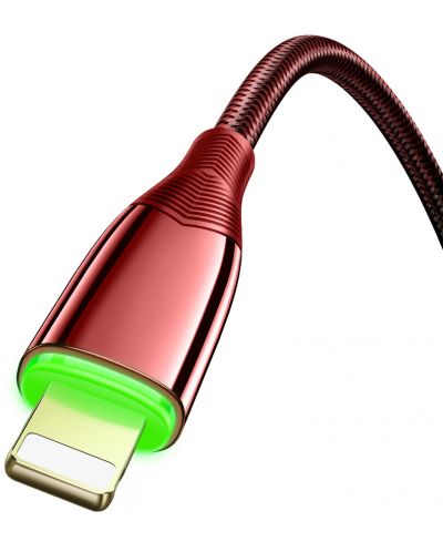 Кабел Xmart - Shark, USB-A/Lightning, 1.2 m, червен - 2