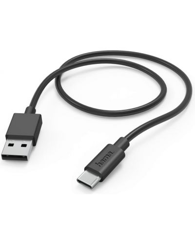 Кабел Hama - 201594, USB-A/USB-C, 1 m, черен - 1