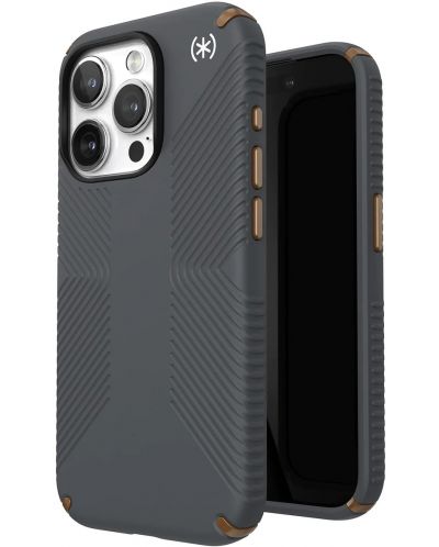 Калъф Speck - Presidio 2 Grip, iPhone 15 Pro, сив - 3