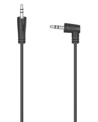 Аудио кабел Hama - 205285, жак 3.5 mm/жак 3.5 mm 90°, 0.5 m, черен - 1