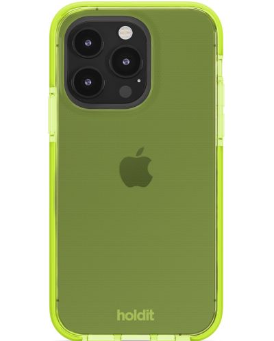 Калъф Holdit - Seethru, iPhone 14 Pro, Acid Green/прозрачен - 3