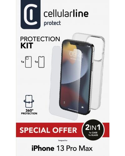 Калъф и протектор Cellularline - iPhone 13 Pro Max, прозрачни - 4