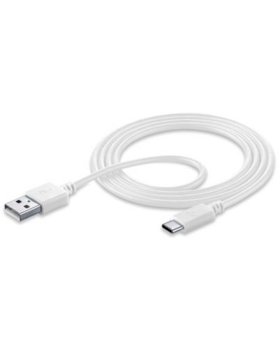 Кабел Cellularline - USB-A/USB-C, 1.2 m, бял - 1