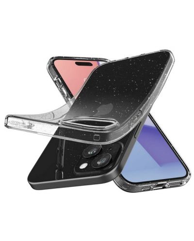 Калъф Spigen - Liquid Crystal Glitter, iPhone 15, Crystal Quartz - 3