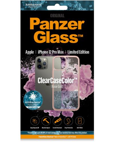 Калъф PanzerGlass - Clear, iPhone 12 Pro Max, прозрачен/розов - 2