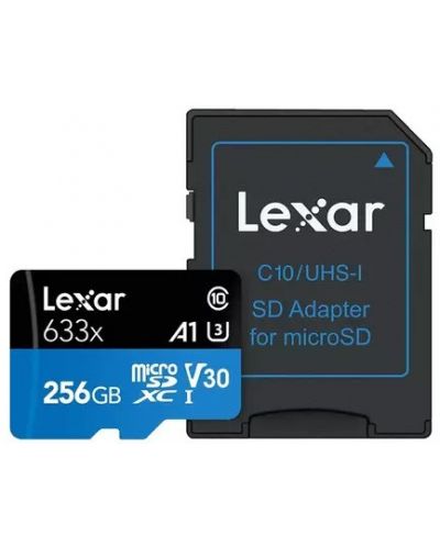 Карта памет Lexar - High-Performance 633x, 256GB, micro SDXC  - 1