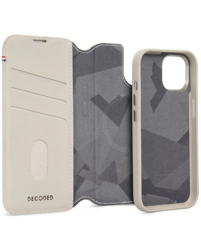 Калъф Decoded - Leather Detachable Wallet MagSafe, iPhone 15 Plus, бежов - 7