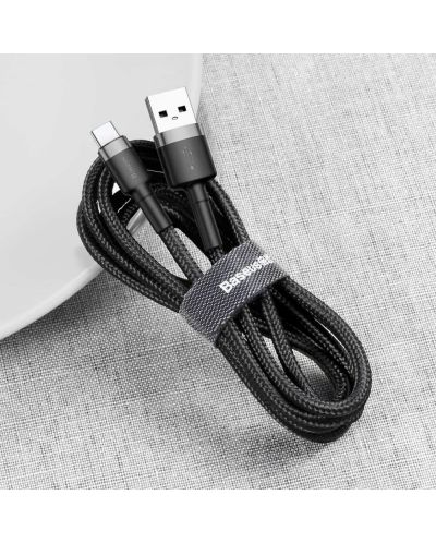 Кабел Baseus - CATKLF-BG1, USB-A/USB-C, 1 m, черен - 3