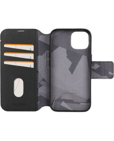 Калъф Decoded - Leather Detachable Wallet, iPhone 15, черен - 2