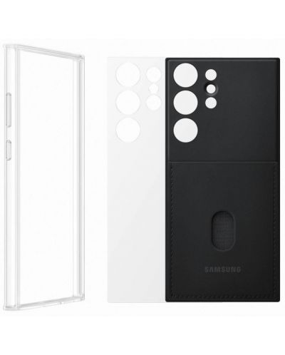 Калъф Samsung - Frame, Galaxy S23 Ultra, черен/прозрачен - 4