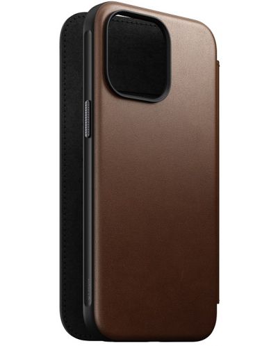 Калъф Nomad - Modern Leather Folio, iPhone 15 Pro Max, кафяв - 4