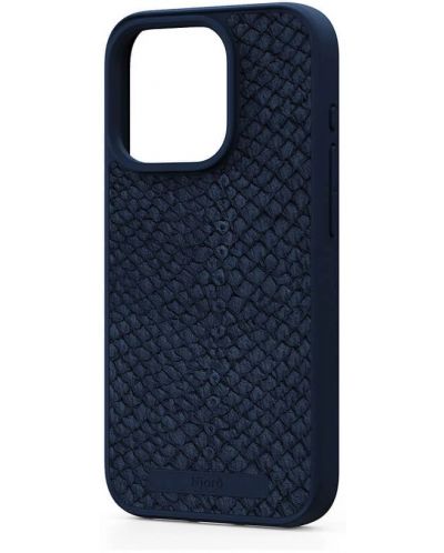 Калъф Njord - Salmon Leather MagSafe, iPhone 15 Pro, син - 1