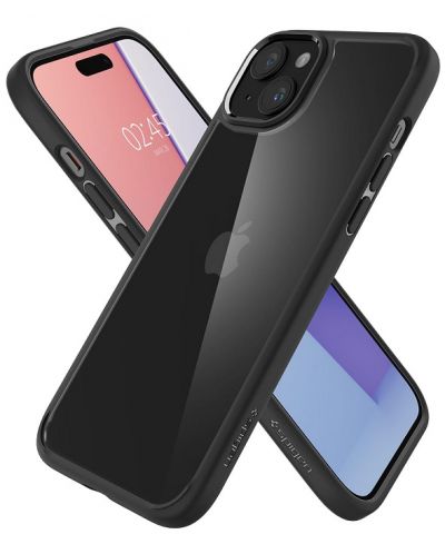 Калъф Spigen - Crystal Hybrid Matte, iPhone 15 Plus, черен - 6