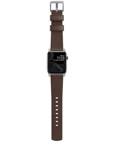 Каишка Nomad - Leather, Apple Watch 1-8/Ultra/SE, кафява/сива - 4