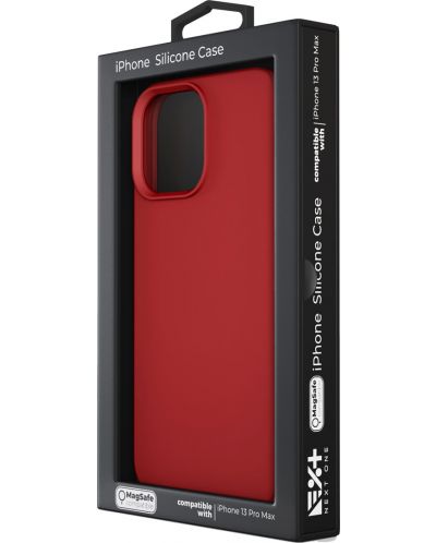 Калъф Next One - Silicon MagSafe, iPhone 13 Pro Max, червен - 6