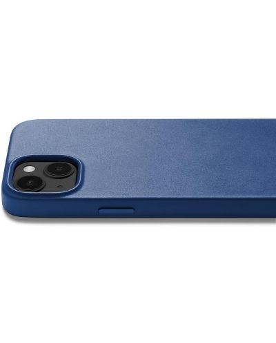 Калъф Mujjo - Full Leather MagSafe, iPhone 14, Monaco Blue - 5
