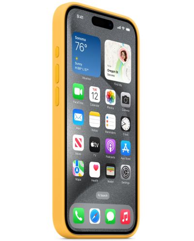 Калъф Apple - Silicone, iPhone 15 Pro, MagSafe, Sunshine - 3
