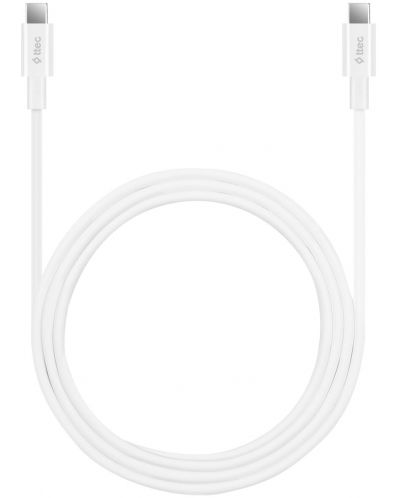 Кабел ttec - Fast Charge, USB-C/USB-C, 1.5 m, 100W, бял - 2