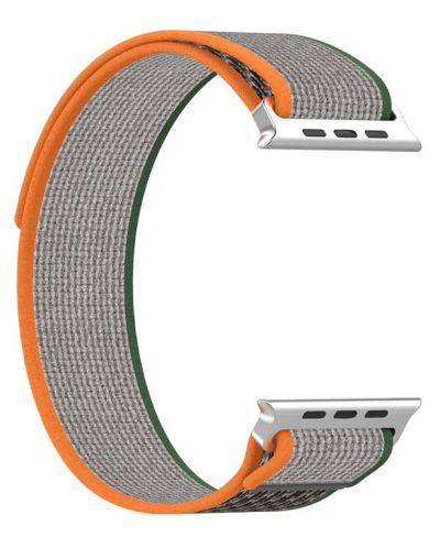 Каишка Techsuit - W039 Nylon, Apple Watch, 42/44/45/49 mm, зелена/оранжева - 2