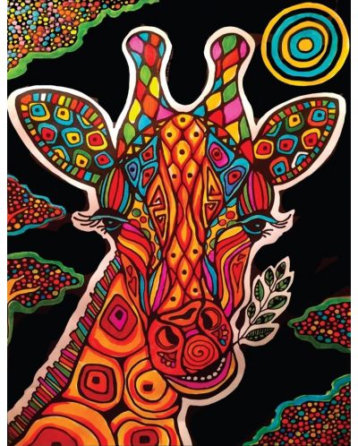 Картина за оцветяване ColorVelvet - Жираф, 47 х 35 cm - 1