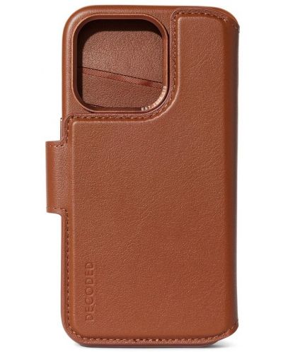 Калъф Decoded - Leather Detachable Wallet, iPhone 15 Pro, кафяв - 2