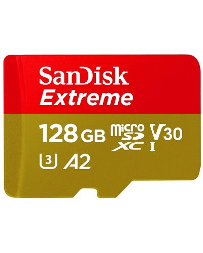 Карта памет SanDisk - Extreme, 128GB, microSDXC, UHS-I + адаптер - 2