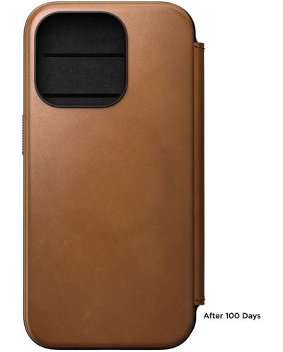 Калъф Nomad - Modern Leather Folio, iPhone 15 Pro, English Tan - 4