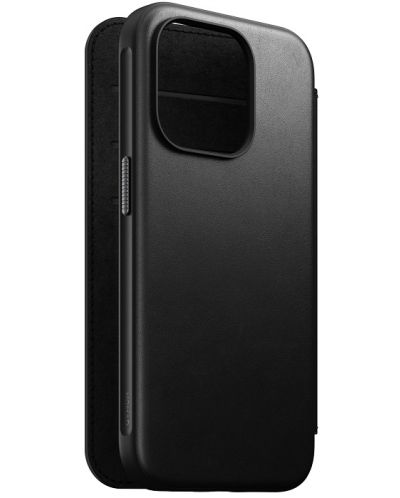 Калъф Nomad - Modern Leather Folio, iPhone 15 Pro, черен - 5
