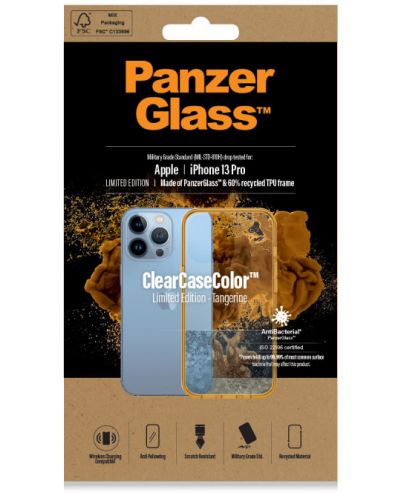 Калъф PanzerGlass - ClearCase, iPhone 13 Pro, прозрачен/оранжев - 3