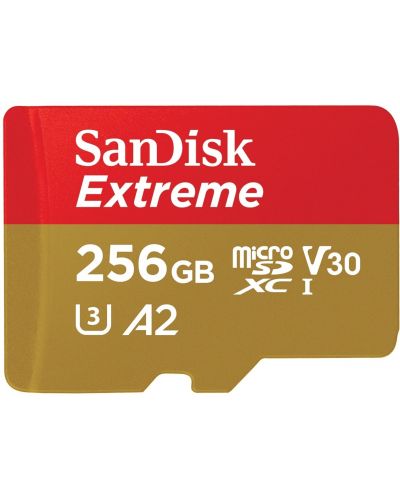 Карта памет SanDisk - Extreme, 256GB, за мобилни игри + RescuePRO Deluxe - 1