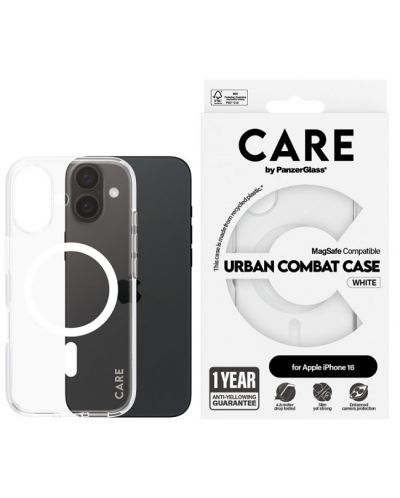 Калъф CARE - Flagship White MagSafe, iPhone 16, прозрачен - 1